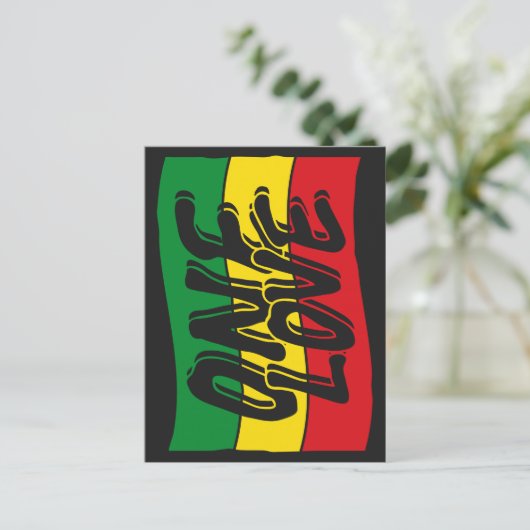 One Love Drapeau Reggae Rasta Postkarte (Stehend Vorderseite)