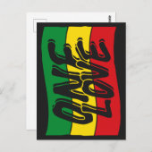 One Love Drapeau Reggae Rasta Postkarte (Vorne/Hinten)