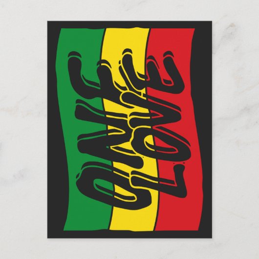 One Love Drapeau Reggae Rasta Postkarte (Vorderseite)