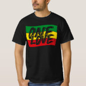 One Love Drapeau Reggae Rasta T-Shirt (Vorderseite)