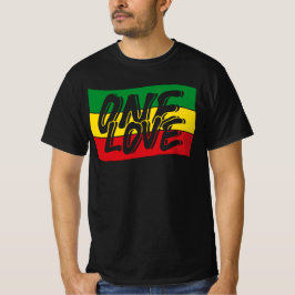 One Love Drapeau Reggae Rasta T-Shirt