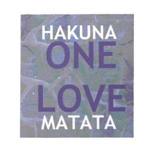 One Love Hakuna Matata Swahili Blau Grau Abstract Notizblock