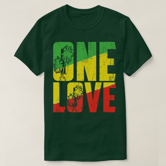 One Love Jamaica T Shirt Rasta Reggae Music Caribb (Design vorne)
