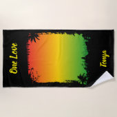 One Love Jamaica Tropical Sunset Strandtuch (Vorderseite)