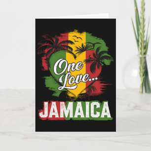 One Love Jamaika 2025 Hibiskusblüte Karibik Va Karte
