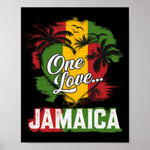 One Love Jamaika 2025 Hibiskusblüte Karibik Va Poster