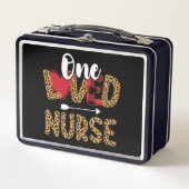 One Love Nurse Leopard Buffalo Karierte Valentine Metall Brotdose (Vorderseite)