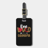 One Love Oma Leopard Buffalo Kariert Valentines Gepäckanhänger (Vorderseite vertikal)
