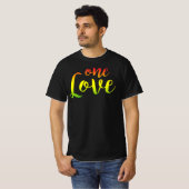 One Love Rasta Reggae Roots Bekleidung T-Shirt (Vorne ganz)
