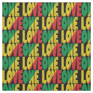 One Love Rasta Reggae-Typografie-Druck Stoff