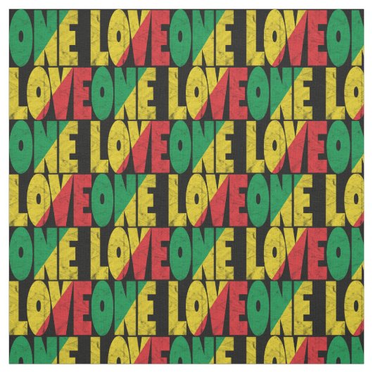 One Love Rasta Reggae-Typografie-Druck Stoff (Muster)