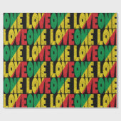 One Love Rasta Reggae-Typografiemuster Geschenkpapier (Flach)