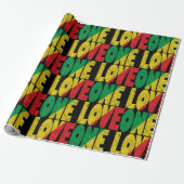 One Love Rasta Reggae Typographic Pattern Geschenkpapier (Ungerollt)
