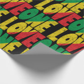 One Love Rasta Reggae Typographic Pattern Geschenkpapier (Ecke)