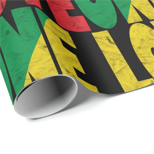 One Love Rasta Reggae Typographic Pattern Geschenkpapier (Rolleneckpunkt)