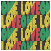 One Love Rasta Reggae Typographic Print Stoff (Nahaufnahme)