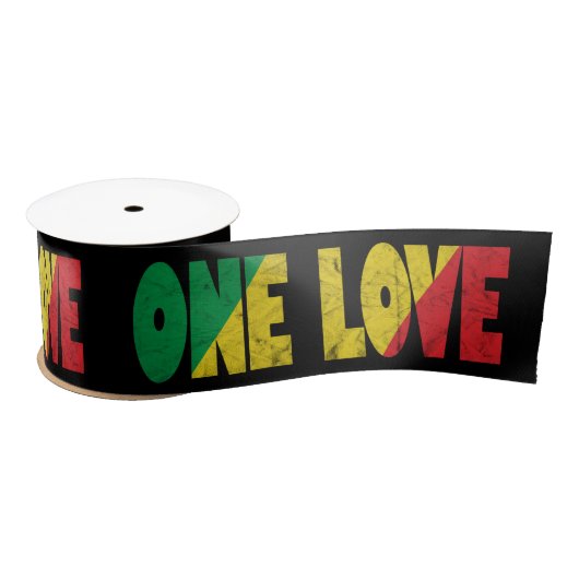 One Love Rasta Reggae Wedding Cake Satinband (Spule)