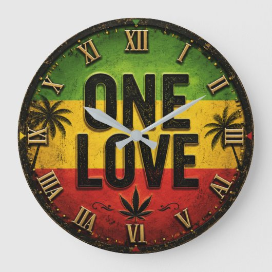 One Love Regga Große Wanduhr (Vorderseite)