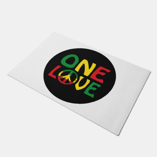 One Love, Reggae design Fußmatte (Schrägansicht)