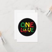 One Love, Reggae design Karte (Vorderseite/Rückseite Beispiel)