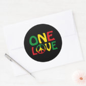 One Love, Reggae design Runder Aufkleber (Umschlag)