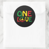 One Love, Reggae design Runder Aufkleber (Tasche)