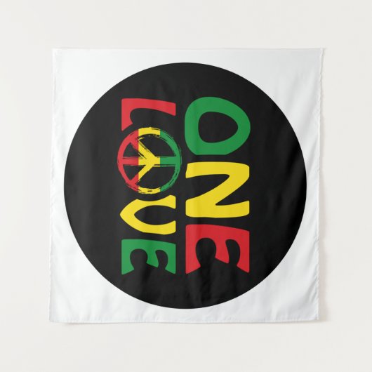 One Love, Reggae design Wandteppich (Vorderseite (Horizontal))