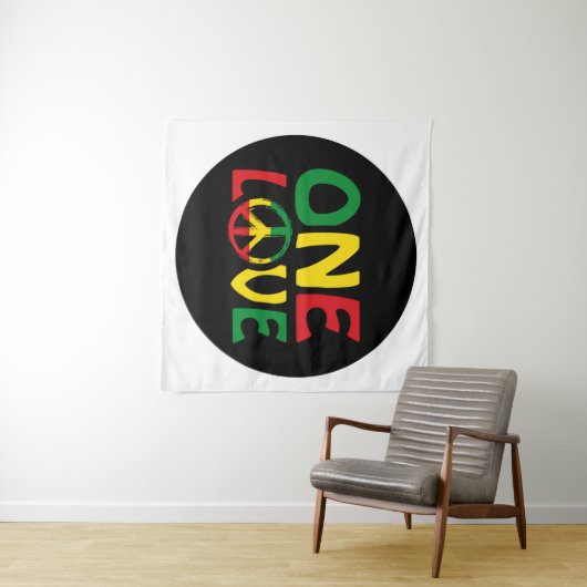 One Love, Reggae design Wandteppich (Beispiel (Horizontal))