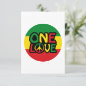 One Love, Reggae design with reggae colors Karte (Stehend Vorderseite)