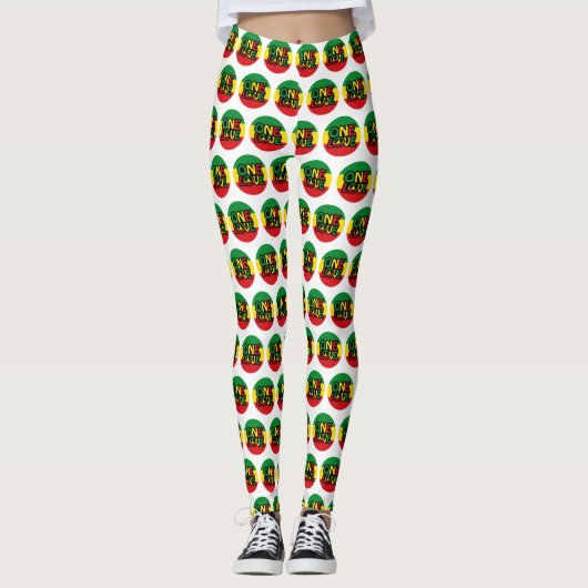 One Love, Reggae design with reggae colors Leggings (Vorderseite)