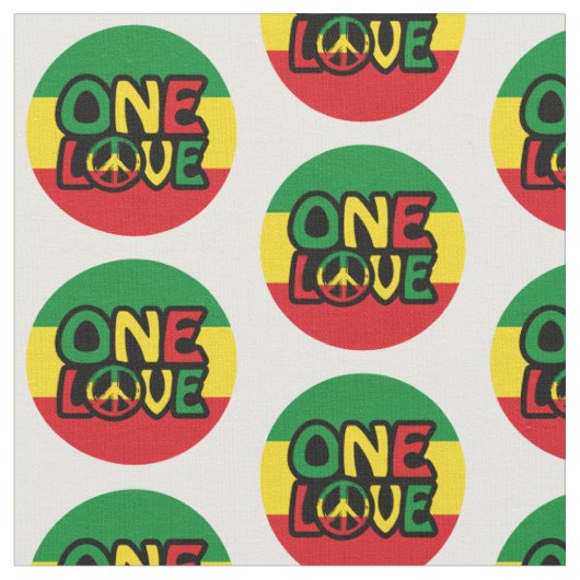 One Love, Reggae design with reggae colors Stoff (Nahaufnahme)