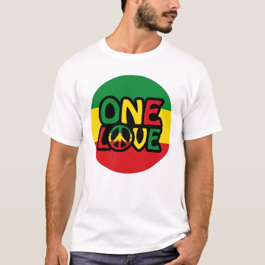 One Love, Reggae design with reggae colors T-Shirt (Vorderseite)
