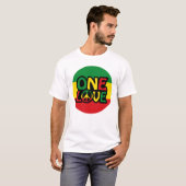 One Love, Reggae design with reggae colors T-Shirt (Vorne ganz)