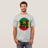 One Love, Reggae design with reggae colors T-Shirt (Vorne ganz)