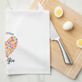 One Love YiaYia Heart Geschirrtuch (Viertel Falte)