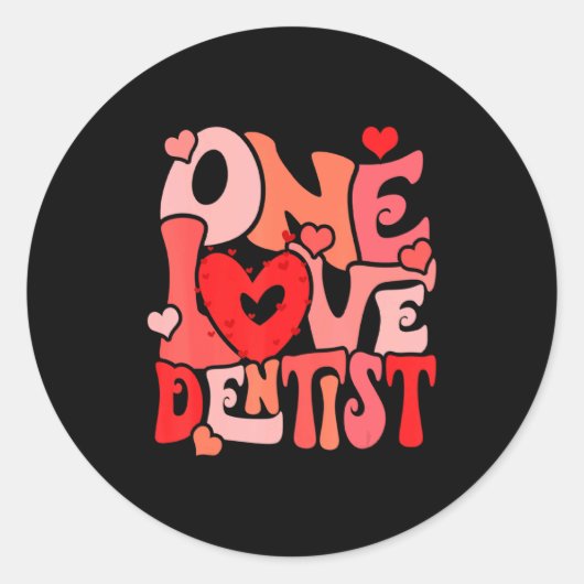 One Loved Dentist Happy Valentine Dentist Dental D Runder Aufkleber (Vorderseite)