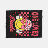 One Loved Dude Checkered Heart Valentines Day Boys Fleecedecke (Vorderseite (Horizontal))