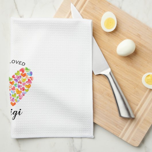 One Loved Gigi Heart Geschirrtuch (Viertel Falte)