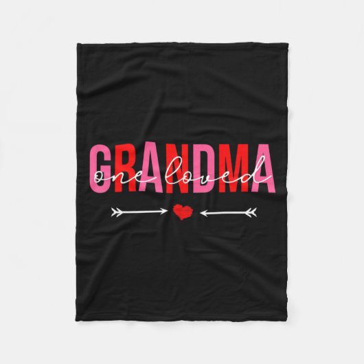 One Loved Grandma Valentines Day Family Matching Fleecedecke (Vorderseite)