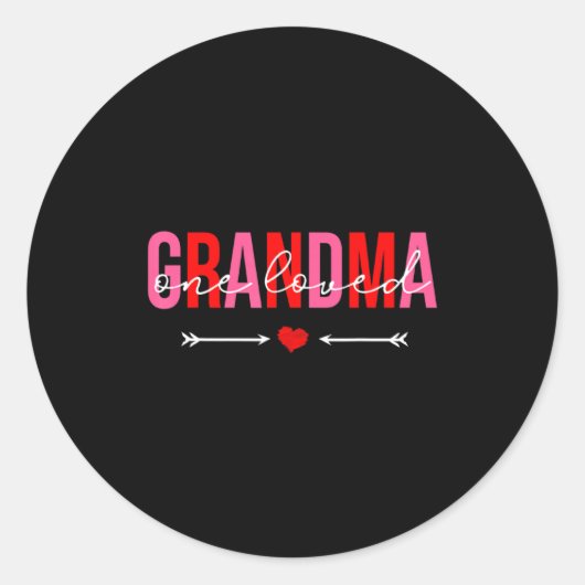 One Loved Grandma Valentines Day Family Matching Runder Aufkleber (Vorderseite)
