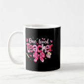 One Loved Teacher Coquette Bow Pencil Valentine Gi Kaffeetasse (Links)