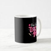 One Loved Teacher Coquette Bow Pencil Valentine Gi Kaffeetasse (VorderseiteRechts)