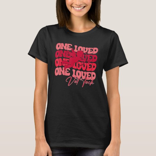One Loved Vet Tech Cupid Veterinary Tech Valentine T-Shirt (Vorderseite)