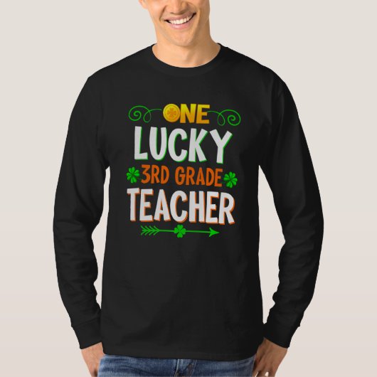 One Lucky 3rd Grade Teacher Leopard St Patricku201 T-Shirt (Vorderseite)