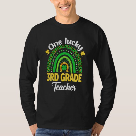 One Lucky 3rd Grade Teacher Shamrock St Patrick's T-Shirt (Vorderseite)