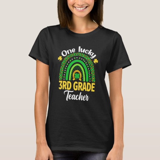 One Lucky 3rd Grade Teacher Shamrock St Patrick's T-Shirt (Vorderseite)