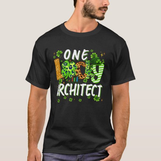 One Lucky Architect Shamrock St Patricks Day Tees (Vorderseite)