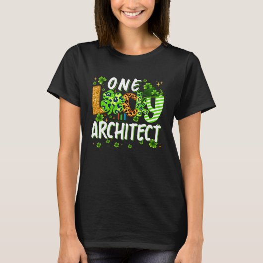 One Lucky Architect Shamrock St Patricks Day Tees (Vorderseite)