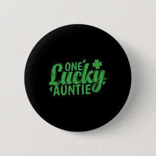 One Lucky Auntie St. Patricks Day Button