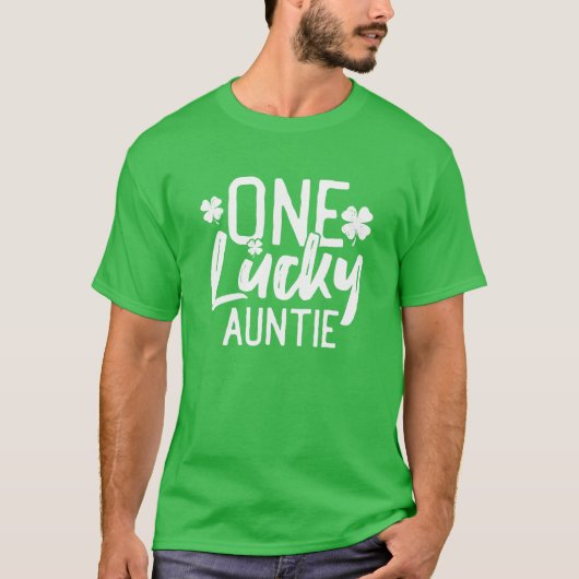 One Lucky Auntie St. Patrick's Day Matching Pajama T-Shirt (Vorderseite)